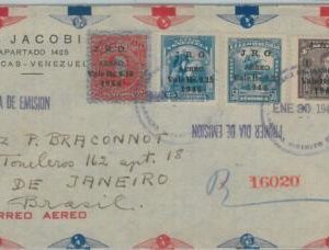 74602 - VENEZUELA - POSTAL HISTORY - FDC registered COVER 1947 : Airmail set