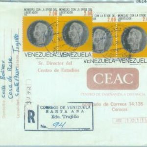 86144 - VENEZUELA - POSTAL HISTORY -  REGISTERED Airmail COVER 1986