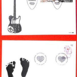 aa0652 - ICELAND - Postal History - set of 4 FDC Covers 2013 MUSIC love FLOWERS