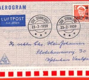 aa0645 - GREENLAND - Postal History -  STATIONERY AEROGRAM 1959