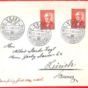 aa0653 - DENMARK - Postal History -  Special Postmark COVER  1948 - ROTARY