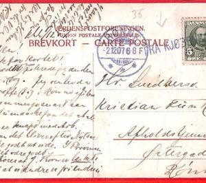 aa0646 - DENMARK - Postal History -  SHIP POSTMARK on POSTCARD Paquebot 1907