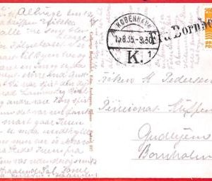 aa0648 - DENMARK - Postal History -  SHIP POSTMARK on POSTCARD Paquebot 1935