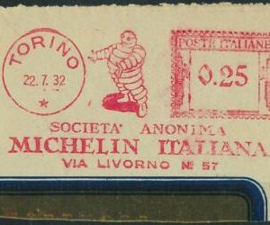90530 - ITALY - POSTAL HISTORY - RED Mechanical Postmak - MICHELIN cars 1932