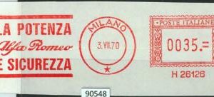 90548 - ITALY - POSTAL HISTORY - Red ADVERTISING Postmak: ALFA ROMEO cars 1979