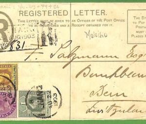 P0968 - STRAITS SETTLEMENTS  - Postal History - REGISTERED STATIONERY to GERMANY
