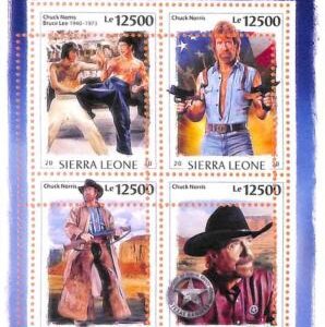 A6892 - SIERRA LEONE -ERROR MISPERF Stamp Sheet-2020-CHUCK NORRIS, famous people