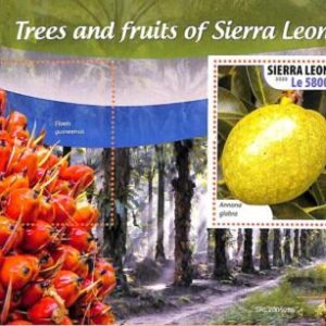 A6978 - SIERRA LEONE, Error, 2020, MISPERF SOUVENIR SHEET: Trees, Fruits