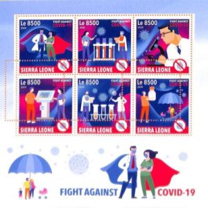 A6961 - SIERRA LEONE, Error, 2020, MISPERF MINIATURE SHEET: Medicine, disease
