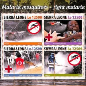 A6960 - SIERRA LEONE, Error, 2020, MISSPERF MINIATURE SHEET: Malaria, Medicine