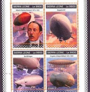 A6950 - SIERRA LEONE - ERROR MISPERF Stamp Sheet - 2018 -  Airships, ZEPPELINS