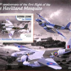 A6955 - SIERRA LEONE, Error, 2020, MISPERF SOUVENIR SHEET: Airplanes, WW II
