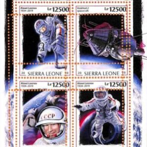 A6954 - SIERRA LEONE, Error, 2020, MISPERF MINIATURE SHEET: Space, A. Leonov, As