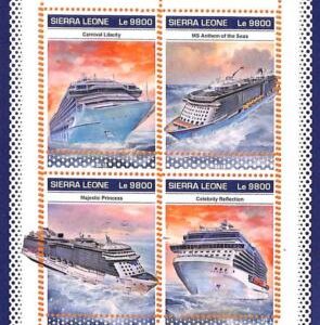 A6944 - SIERRA LEONE - ERROR MISPERF  Stamp Sheet - 2018 -CRUISE SHIPS,transport