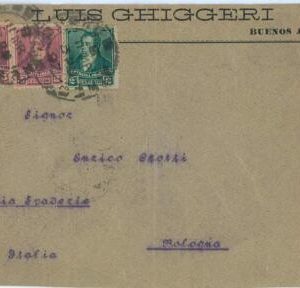 aa3077 - ARGENTINA - POSTAL HISTORY -  EARLY COVER from B AIRES to ITALY 1897