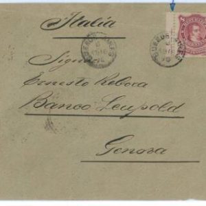aa3074 - ARGENTINA - POSTAL HISTORY -  EARLY COVER from B AIRES to ITALY 1896