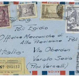aa3100 - ARGENTINA - POSTAL HISTORY -  AIRMAIL COVER to ITALY   1960