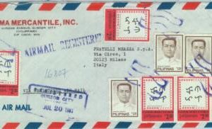 84624 - PHILIPPINES - POSTAL HISTORY - REGISTERED COVER to ITALY 1982 Prehistory