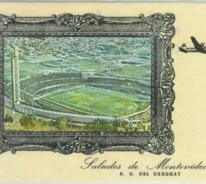 86903 - URUGUAY -  VINTAGE GREETINGS CARD - 1962 Football stadium aerial view