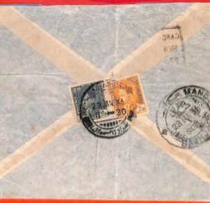 aa0269  - IRAQ  - POSTAL HISTORY -  Airmail COVER to  INDIA  1936