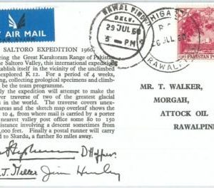 73772  - PAKISTAN - Postal History -   Saltoro Expedition 1960  Mountaineering