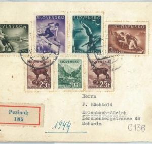 72993 - SLOVENIA - Postal History - STAMPS on cover: SPORT Skiing FOOTBALL  1944