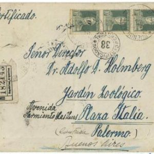 aa3121 - ARGENTINA - POSTAL HISTORY - Registered COVER to ITALY  1933 returned!!