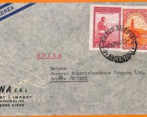 aa2791 - ARGENTINA - POSTAL HISTORY -  Airmail COVER to SWITZERLAND   1940's