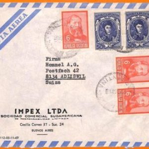 aa2795 - ARGENTINA - POSTAL HISTORY -  Airmail COVER to SWITZERLAND   1968