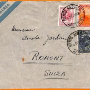 aa2796 - ARGENTINA - POSTAL HISTORY -  Airmail COVER to SWITZERLAND   1949