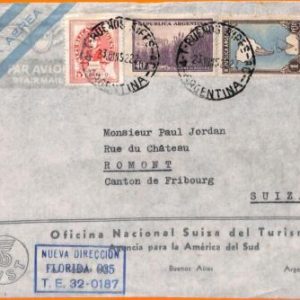 aa2800 - ARGENTINA - POSTAL HISTORY -  Airmail COVER to SWITZERLAND   1952
