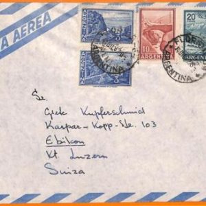 aa2805 - ARGENTINA - POSTAL HISTORY -  Airmail COVER to SWITZERLAND   1962