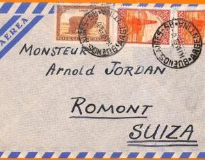 aa2807 - ARGENTINA - POSTAL HISTORY -  Airmail COVER to SWITZERLAND   1950