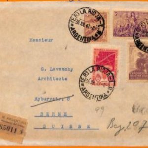 aa2808 - ARGENTINA - POSTAL HISTORY - COVER from LA RIOJA  to SWITZERLAND 1947