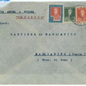 aa2972 - ARGENTINA - POSTAL HISTORY - Airmail COVER to ITALY via CONDOR 1934