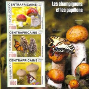 A7645 - CENTRAFRICAINE -   Stamp Sheet - 2021  mushrooms