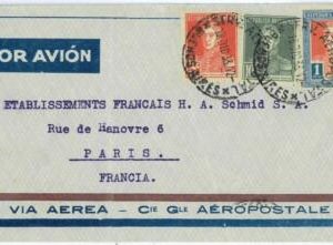 aa3017  - ARGENTINA - POSTAL HISTORY - Airmail COVER to FRANCE  Aeropostale 1933