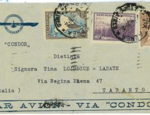 aa3028 - ARGENTINA - POSTAL HISTORY -  Airmail COVER to ITALY via CONDOR 1939
