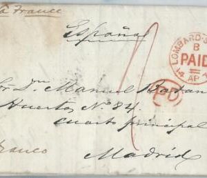 69222 - HAVANA   - POSTAL HISTORY -  COVER from MATANZAS to MADRID Spain 1870