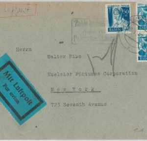 66500 - GERMANY: Baden - POSTAL HISTORY -  STAMPS on COVER - Banking 1940