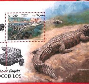 A1539 - ANGOLA - ERROR:  MISPERF SOUVENIR SHEET - 2018 Crocodiles, Alligators