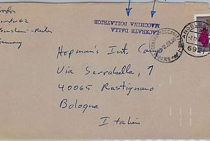 Christmas - GERMANY -  POSTAL HISTORY: COVER to ITALY with nice italian postmark