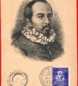 aa3233 -  SPAIN  - Postal History - MAXIMUM CARD - 1951 Famous People