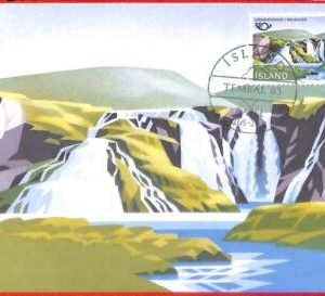 aa3231  -  ISLAND  - POSTAL HISTORY -  MAXIMUM CARD  1983   Waterfalls