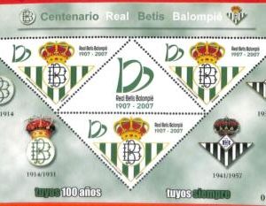 aa2466 - SPAIN - Cinderella -  REAL BETIS Football LABLES sheet (number 000000!)