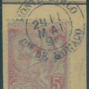 88245 - MONACO - STAMPS:  Yvert & Tellier  # 21a - FINE USED on small CUT-OUT