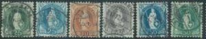88325  - SWITZERLAND - STAMP - MICHEL  # 58 / 64 + 67 + 69 + 70   -  FINE USED