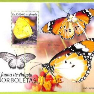 A1565 - ANGOLA - ERROR: MISSPERF  SHEET - 2019, Butterflies