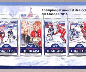 A4964 - TOGO - ERROR IMPERF, Miniature s: 2016 Ice Hockey Champion, Putin, Flags