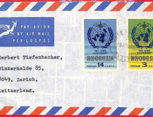 aa2365 - Rhodesia  - POSTAL HISTORY -  AIRMAIL COVER to SWITZERLAND  1970's